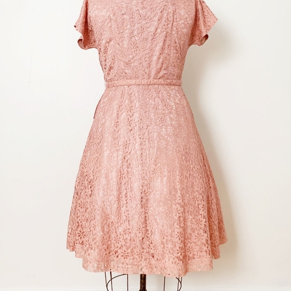 Vintage 1950's Dusty Pink Dress - Picture 3 of 6